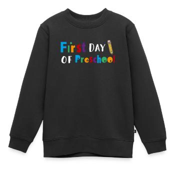 Premier jour d’école - Cadeau de chemise d’inscription - Sweat Premium enfant bio - noir - Devant - AI Model Kid Female (0cm)