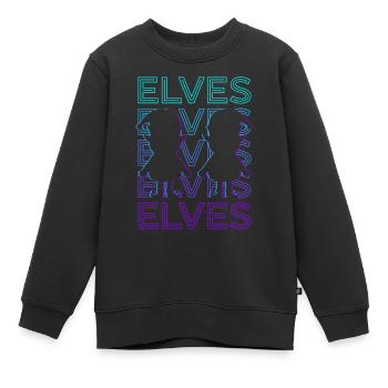 Elfen Elf Retro Geschenk - Kinder Premium Organic Sweatshirt - Schwarz - Vorne - AI Model Kid Female (0cm)