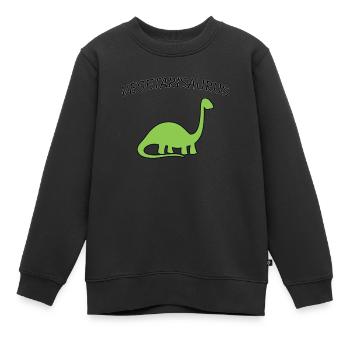 Dinosaures végétariens - Sweat Premium enfant bio - noir - Devant - AI Model Kid Female (0cm)