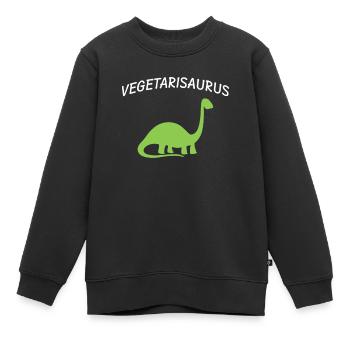 Vegetarier Dinosaurier - Kinder Premium Organic Sweatshirt - Schwarz - Vorne - AI Model Kid Female (0cm)