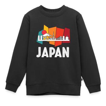 Japon Skyline Tokyo Mountains Asie - Sweat Premium enfant bio - noir - Devant - AI Model Kid Female (0cm)