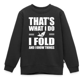 Origami - Sweat Premium enfant bio - noir - Devant - AI Model Kid Female (0cm)