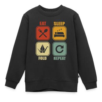 Origami Papier Falten - Kinder Premium Organic Sweatshirt - Schwarz - Vorne - AI Model Kid Female (0cm)