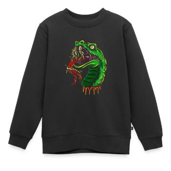 Schlange Geschenk Tier Reptil Cobra Python Boa - Kinder Premium Organic Sweatshirt - Schwarz - Vorne - AI Model Kid Female (0cm)