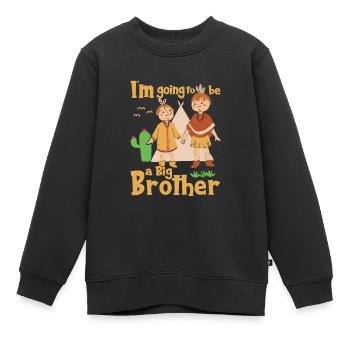 Going To Be A Big Brother Native Indian Brothers - Kids Premium Organic Sweatshirt - black - Front - AI Model Kid Female (0cm)