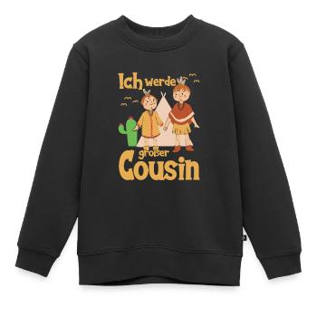 Ich werde Großer Cousin Indianer Cousins Geschenk - Kinder Premium Organic Sweatshirt - Schwarz - Vorne - AI Model Kid Female (0cm)
