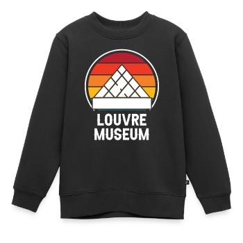 Paris Louvre Museum Kunst Frankreich - Kinder Premium Organic Sweatshirt - Schwarz - Vorne - AI Model Kid Female (0cm)