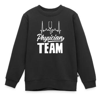 Équipe médicale Médecin Médecin Médecin Médecine Médecine - Sweat Premium enfant bio - noir - Devant - AI Model Kid Female (0cm)