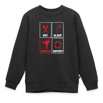 Lustige Kampfsportarten Japanisch Training Essen - Kinder Premium Organic Sweatshirt - Schwarz - Vorne - AI Model Kid Female (0cm)