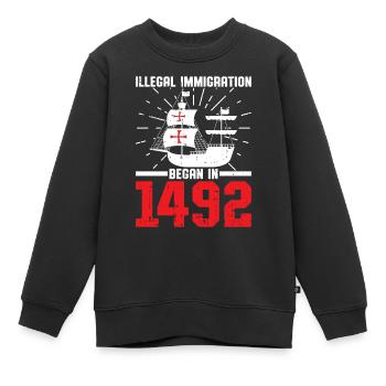 Christopher Columbus - Kinder Premium Organic Sweatshirt - Schwarz - Vorne - AI Model Kid Female (0cm)