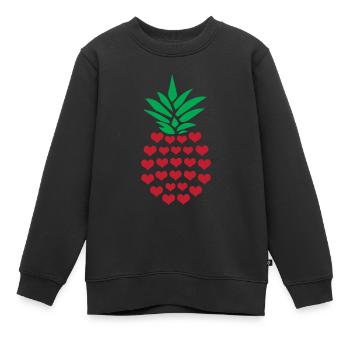 Ananas - Sweat Premium enfant bio - noir - Devant - AI Model Kid Female (0cm)