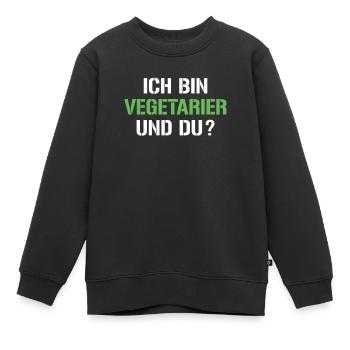 Vegetarier Spruch - Kinder Premium Organic Sweatshirt - Schwarz - Vorne - AI Model Kid Female (0cm)