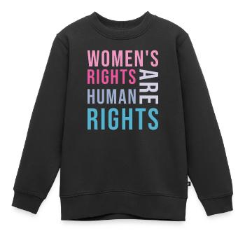 Les droits des femmes sont des droits humains - Sweat Premium enfant bio - noir - Devant - AI Model Kid Female (0cm)