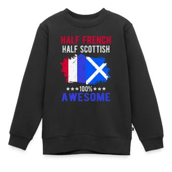 Halb Franzose Halb Schotte - Kinder Premium Organic Sweatshirt - Schwarz - Vorne - AI Model Kid Female (0cm)