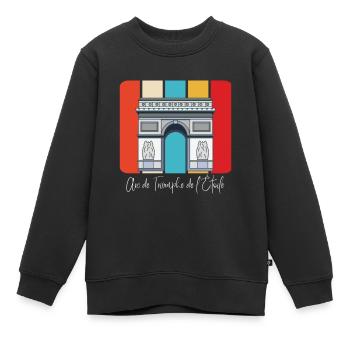 Paris Arc de Triumphe Frankreich Triumphbogen - Kinder Premium Organic Sweatshirt - Schwarz - Vorne - AI Model Kid Female (0cm)