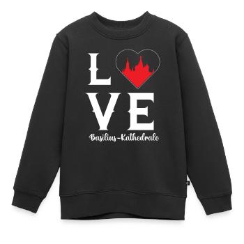 Basilius Kathedrale Love Russland Moskau - Kinder Premium Organic Sweatshirt - Schwarz - Vorne - AI Model Kid Female (0cm)