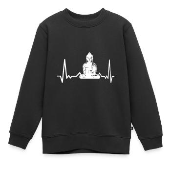 Buddha Herzschlag Tian Tan Buddha - Kinder Premium Organic Sweatshirt - Schwarz - Vorne - AI Model Kid Female (0cm)
