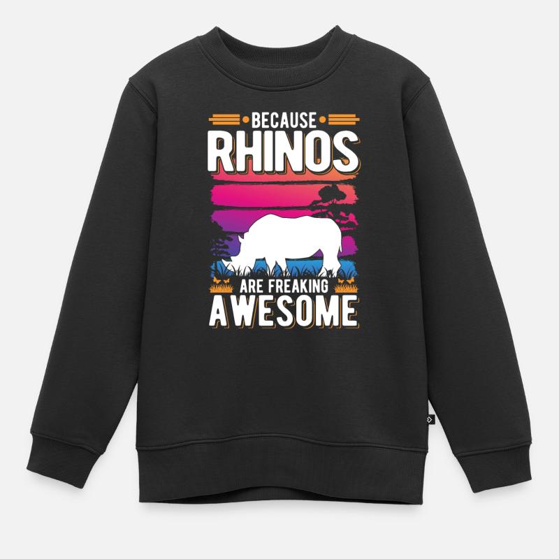 Because Rhinos are freaking awesome Nashorn - Kinder Premium Organic Sweatshirt - Schwarz