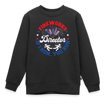 Directeur de feux d’artifice Funny Party Independence Day - Sweat Premium enfant bio - noir - Devant - AI Model Kid Female (0cm)