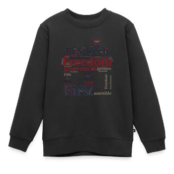 Freedom Of Speech - Wordcloud - Kids Premium Organic Sweatshirt - black - Front - AI Model Kid Female (0cm)