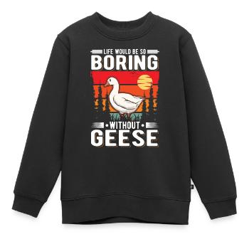 Oies Cadeau Oie Éleveur Oie Oie - Sweat Premium enfant bio - noir - Devant - AI Model Kid Female (0cm)