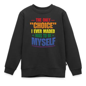 Le seul choix, c’était moi-même, transgenre - Sweat Premium enfant bio - noir - Devant - AI Model Kid Female (0cm)