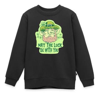 Que le bonheur soit avec vous Irlandais Irlande Irlandais - Sweat Premium enfant bio - noir - Devant - AI Model Kid Female (0cm)