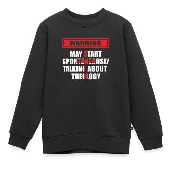 May Start Talking About Theology Pasteur - Sweat Premium enfant bio - noir - Devant - AI Model Kid Female (0cm)
