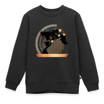 Baum - Kinder Premium Organic Sweatshirt - Schwarz - Vorne - AI Model Kid Female (0cm)
