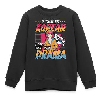 Design pop coréen pour un fan de mode K-Pop - Sweat Premium enfant bio - noir - Devant - AI Model Kid Female (0cm)