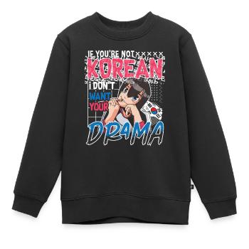 Design pop coréen pour un fan de mode K-Pop - Sweat Premium enfant bio - noir - Devant - AI Model Kid Female (0cm)