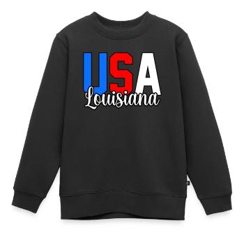 Usa louisiana geschenk - Kinder Premium Organic Sweatshirt - Schwarz - Vorne - AI Model Kid Female (0cm)