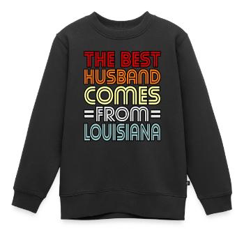 Louisiana-ehemann-geschenk - Kinder Premium Organic Sweatshirt - Schwarz - Vorne - AI Model Kid Female (0cm)