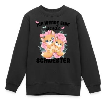 Ich Werde Eine Große Schwester 2025 - Kinder Premium Organic Sweatshirt - Schwarz - Vorne - AI Model Kid Female (0cm)
