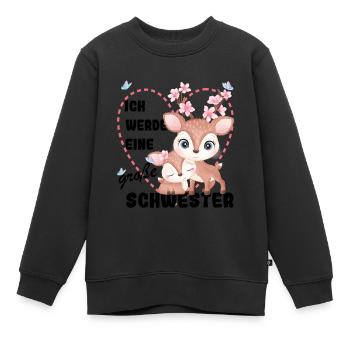 Ich Werde Eine Große Schwester 2023 - Kinder Premium Organic Sweatshirt - Schwarz - Vorne - AI Model Kid Female (0cm)