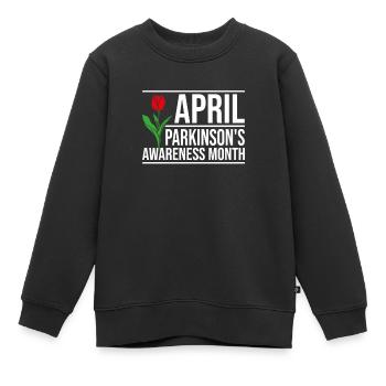 Parkinson Schüttellähmung Krankheit - Kinder Premium Organic Sweatshirt - Schwarz - Vorne - AI Model Kid Female (0cm)
