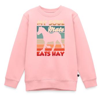 Mein Seelenverwandter Frisst Heu Pferd Reiten - Kinder Premium Organic Sweatshirt - Rosa - Vorne - AI Model Kid Female (0cm)