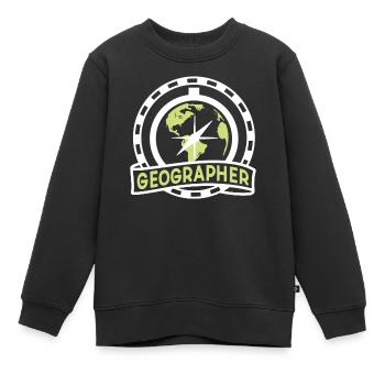 Géographie Géographie Étudiant Géographie Profession - Sweat Premium enfant bio - noir - Devant - AI Model Kid Female (0cm)