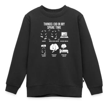 Ce que je fais pendant mon temps libre, jongler - Sweat Premium enfant bio - noir - Devant - AI Model Kid Female (0cm)