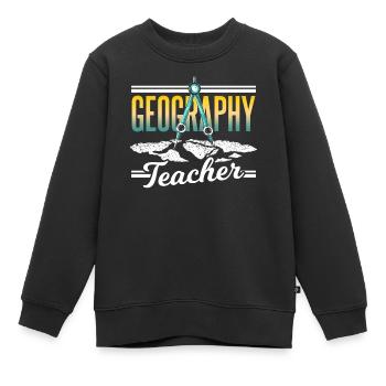 Professeur de géographie Profession Géographe Géographie - Sweat Premium enfant bio - noir - Devant - AI Model Kid Female (0cm)