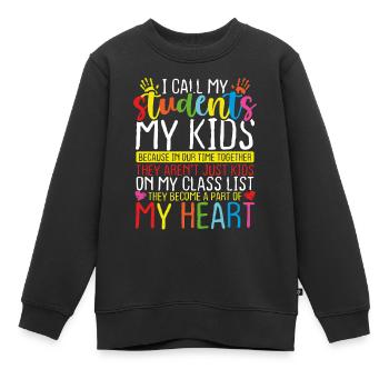 Garderie Provier Mes enfants Humour Garderie Enseignante - Sweat Premium enfant bio - noir - Devant - AI Model Kid Female (0cm)