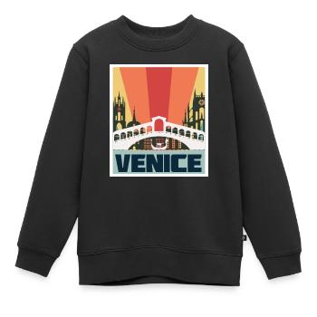 Venedig Brücke Italien Gotik Canal Grande Gondel - Kinder Premium Organic Sweatshirt - Schwarz - Vorne - AI Model Kid Female (0cm)