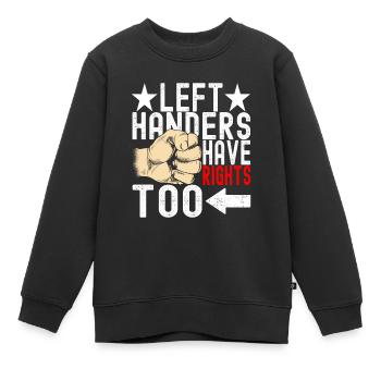 Gaucher - Sweat Premium enfant bio - noir - Devant - AI Model Kid Female (0cm)