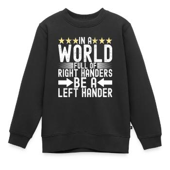 Gaucher - Sweat Premium enfant bio - noir - Devant - AI Model Kid Female (0cm)