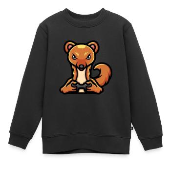 Lustiger Honigdachs Gamer Videospiel - Kinder Premium Organic Sweatshirt - Schwarz - Vorne - AI Model Kid Female (0cm)
