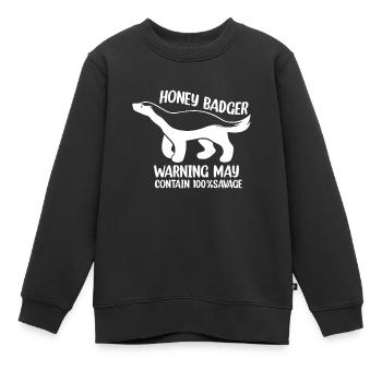 Lustiger Honigdachs - Kinder Premium Organic Sweatshirt - Schwarz - Vorne - AI Model Kid Female (0cm)