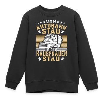 Autobahn Stau LKW Fahrer Fernfahrer Geschenk - Kinder Premium Organic Sweatshirt - Schwarz - Vorne - AI Model Kid Female (0cm)