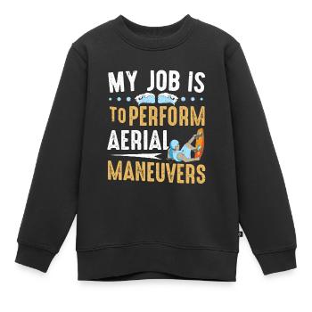 Meine Aufgabe ist es, Luftmanöver Wakeboarding durchzuführen - Kinder Premium Organic Sweatshirt - Schwarz - Vorne - AI Model Kid Female (0cm)