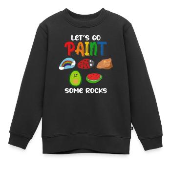 Allons peindre des roches - Sweat Premium enfant bio - noir - Devant - AI Model Kid Female (0cm)