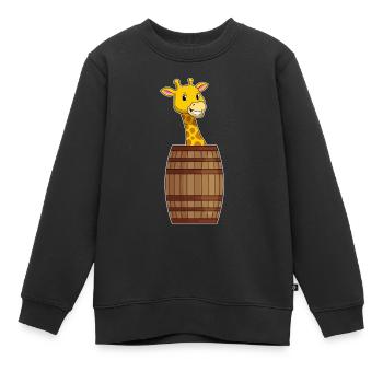Giraffe Fass - Kinder Premium Organic Sweatshirt - Schwarz - Vorne - AI Model Kid Female (0cm)